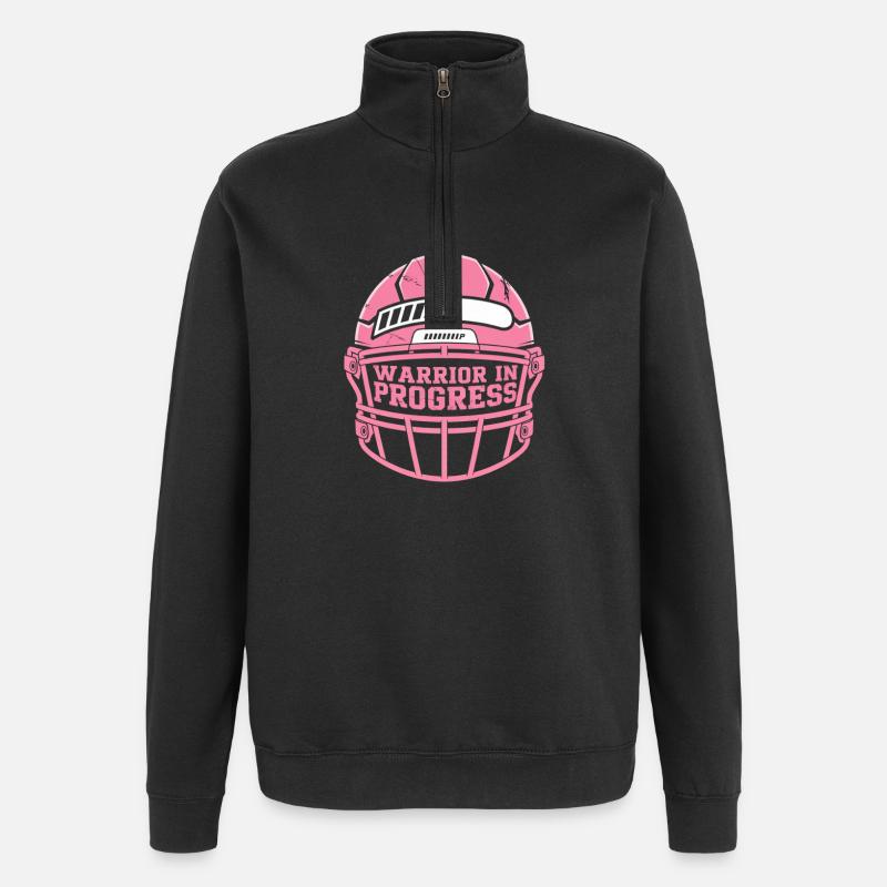 Brustkrebs Bewusstsein Warrior In Progress - Quarter-Zip-Sweatshirt - Schwarz