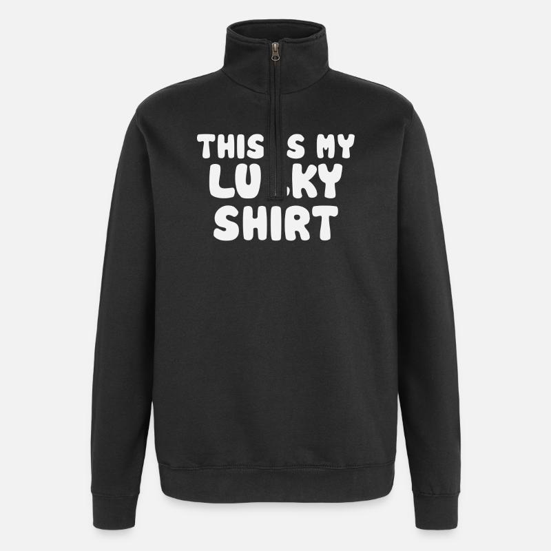 Mon dicton de chemise porte-bonheur - Sweat à zip 1/4 - noir