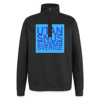 Without snus, Sweden will stop - Quarter-Zip Sweatshirt - black - Front - AI Model Female 172 light (172cm) & AI Model Male 178 dark (178cm)