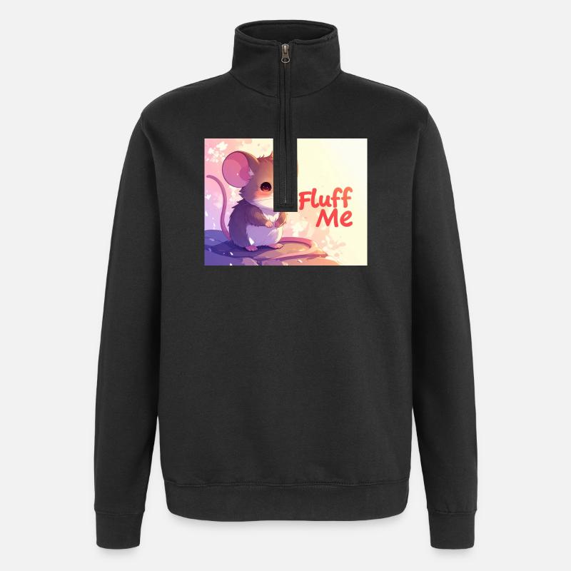 Mouse Fluff me - Quarter-Zip Sweatshirt - black