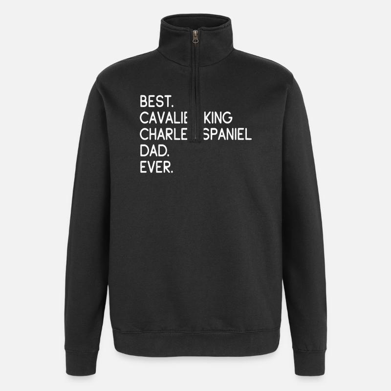Cavalier King Charles Spaniel - Sweat à zip 1/4 - noir