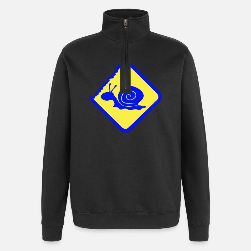 Snail Warning Caution Danger Sign - Quarter-Zip Sweatshirt - black