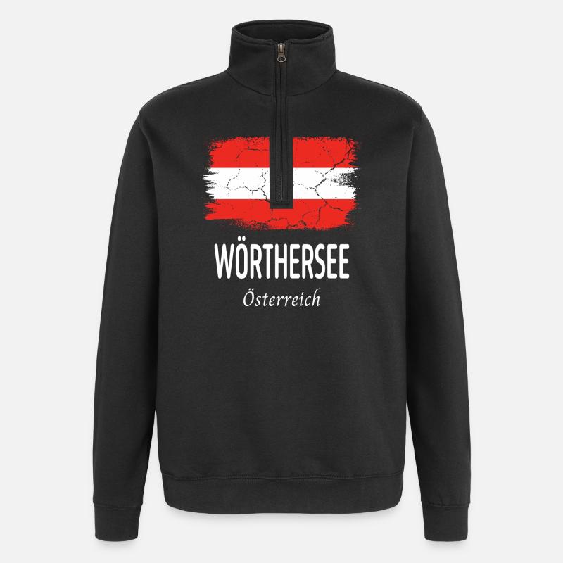 Lac de Wörthersee - Sweat à zip 1/4 - noir