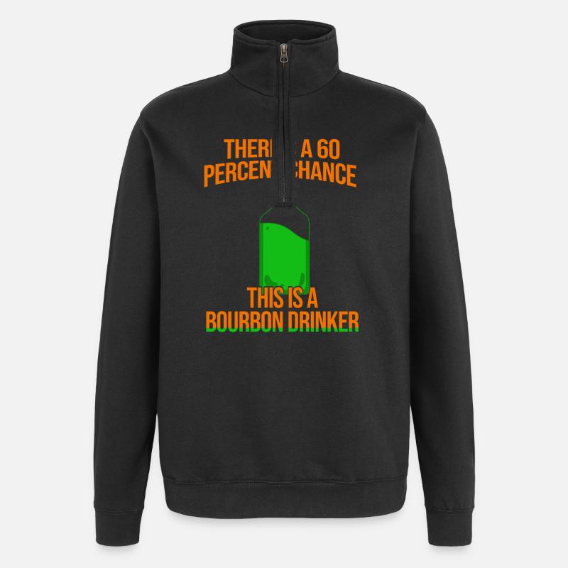 Whiskey Spruch Whiskeytrinker Whiskeyliebhaber - Quarter-Zip-Sweatshirt - Schwarz