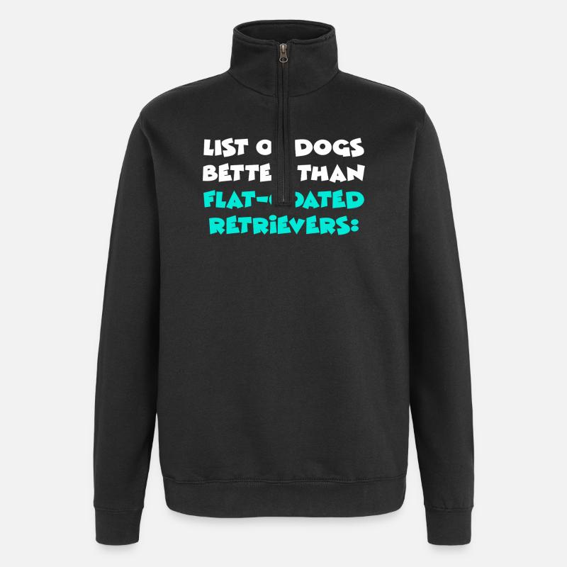 Retriever à poil plat - Sweat à zip 1/4 - noir