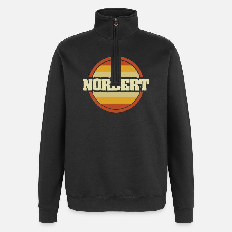 Vorname Norbert - Quarter-Zip-Sweatshirt - Schwarz