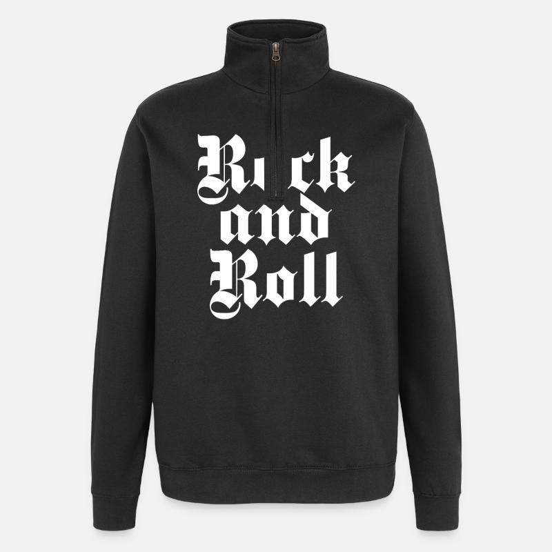 Rock and Roll Imprimé Gothique - Sweat à zip 1/4 - noir