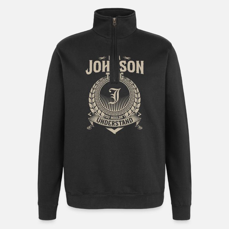 T-shirt Johnson Thing Crest - Sweat à zip 1/4 - noir