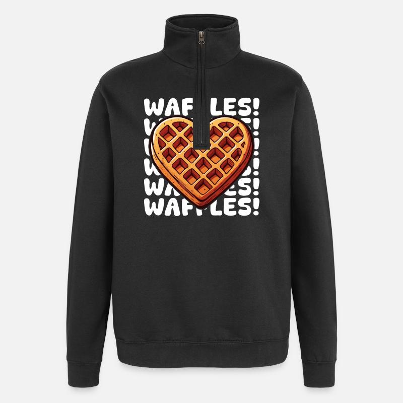 Coeur Gaufre Pop Art - Sweat à zip 1/4 - noir
