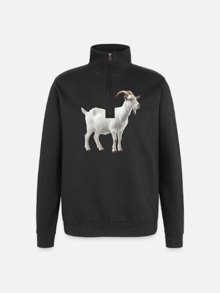 White Mountain Goat Portrait - Quarter-Zip Sweatshirt - black