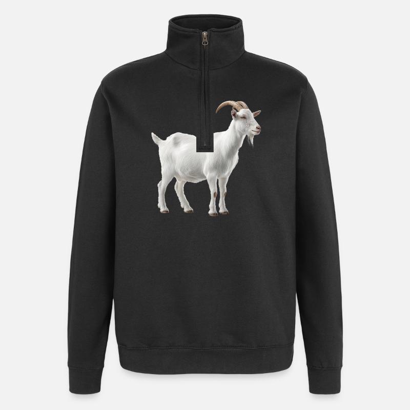 White Mountain Goat Portrait - Quarter-Zip Sweatshirt - black