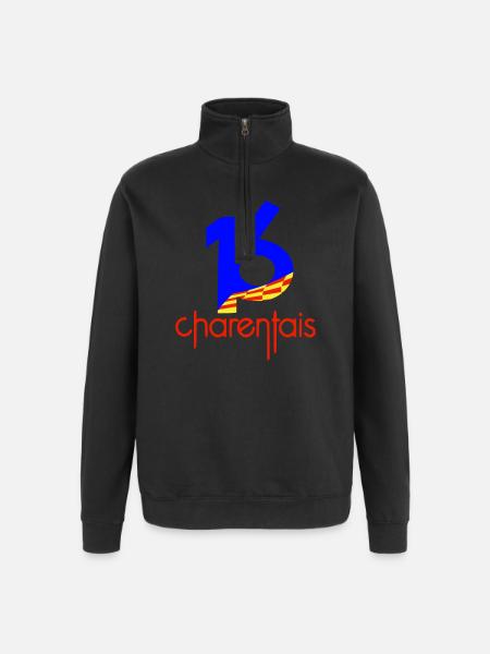 16 Charentais Blue Red - Quarter-Zip Sweatshirt - black