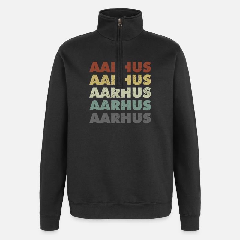 Aarhus - Danemark - Danemark - Scandinavie - Sweat à zip 1/4 - noir