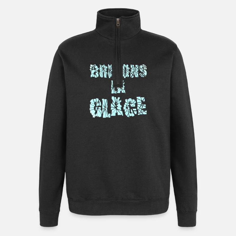 LASS UNS DAS EIS BRECHEN! - Quarter-Zip-Sweatshirt - Schwarz