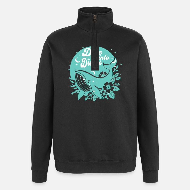 Plonge dans les Rêves Océans - Sweat à zip 1/4 - noir