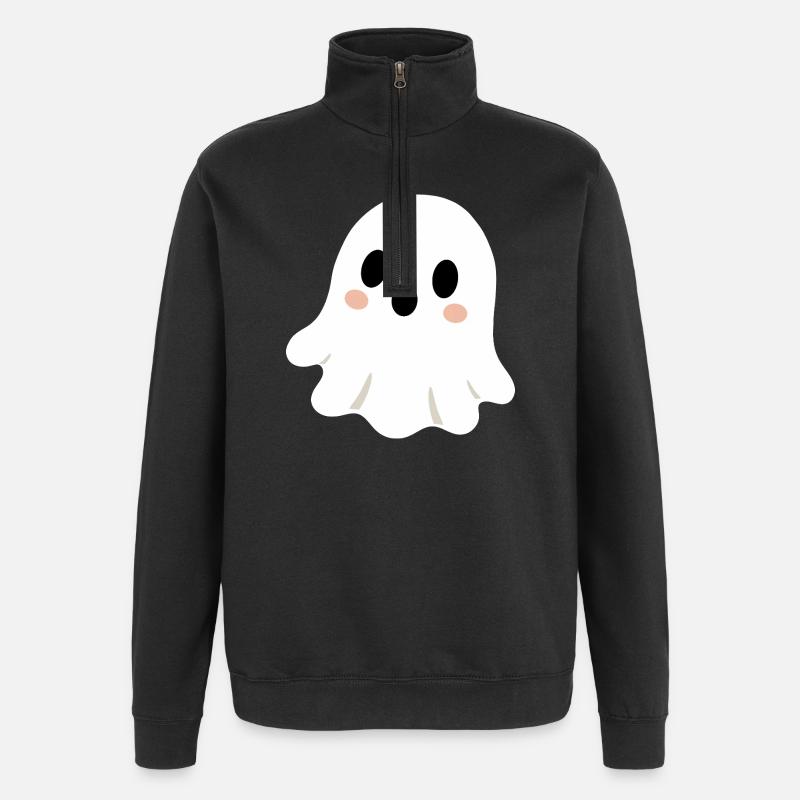 Fantôme mignon  - Sweat à zip 1/4 - noir