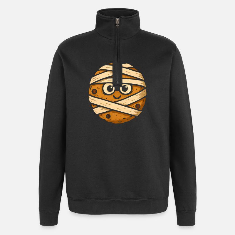 Bandagierter Keksheld - Quarter-Zip-Sweatshirt - Schwarz