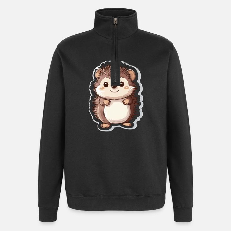 Igel - Quarter-Zip-Sweatshirt - Schwarz