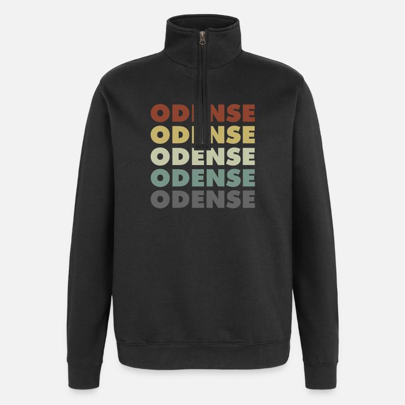 Odense - Danmark - Danmark - Skandinavien - Sweatshirt med 1/4 lynlås - sort