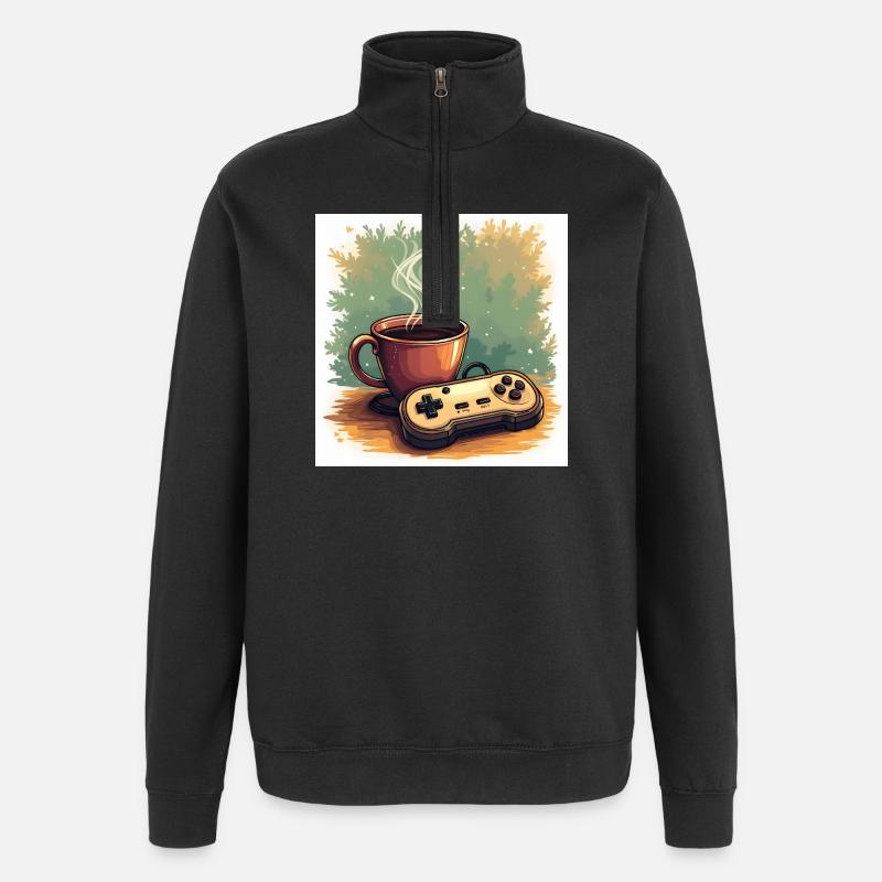 Caffeine & Campaigns - Quarter-Zip Sweatshirt - black