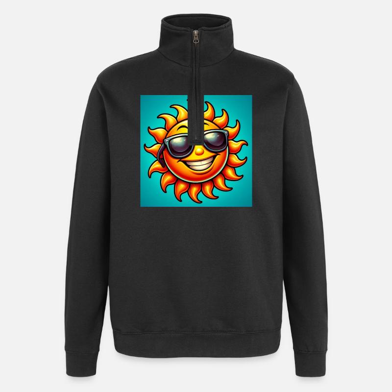 sun - Quarter-Zip Sweatshirt - black