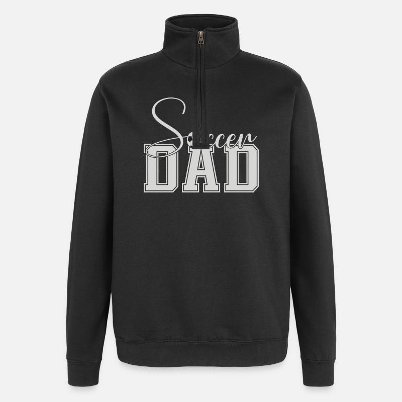 Fußball Papa Uni Block Text - Quarter-Zip-Sweatshirt - Schwarz