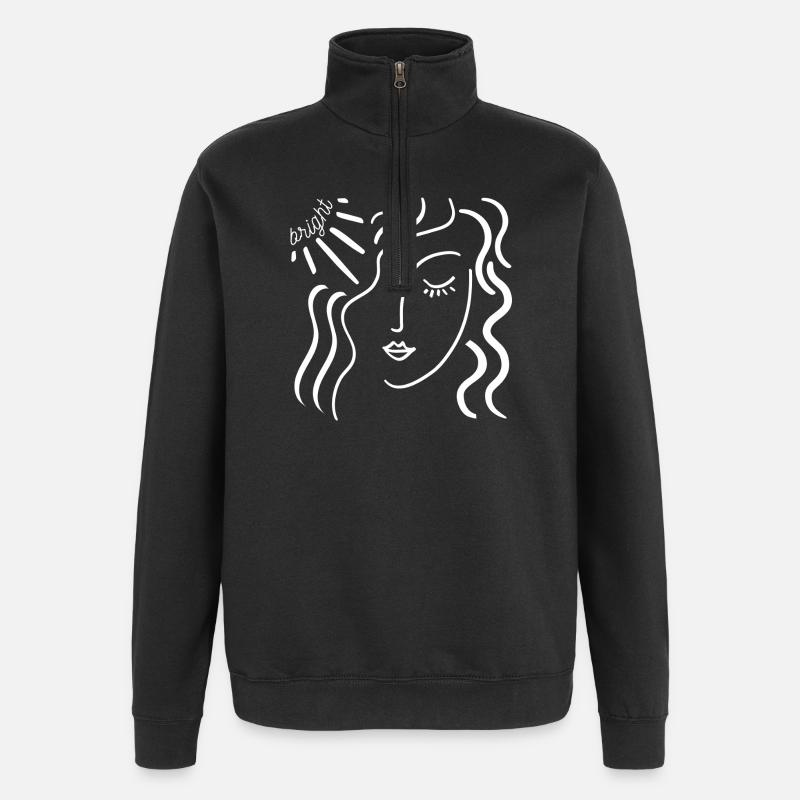 bright - Quarter-Zip Sweatshirt - black