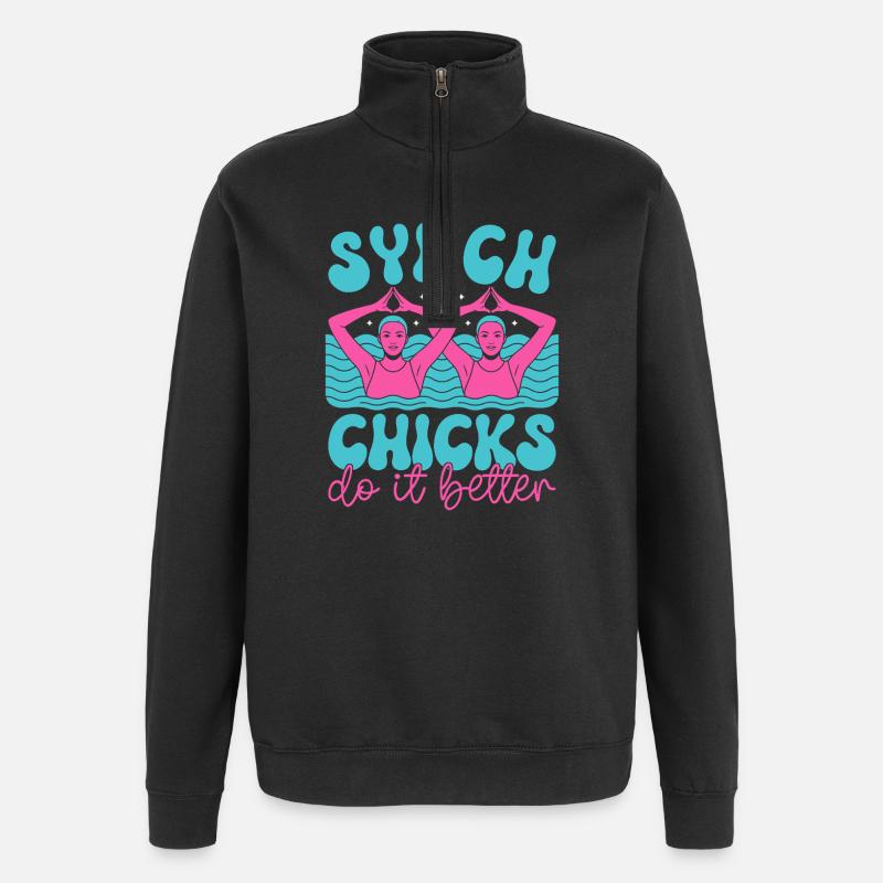 Synchronschwimmen Kunstschwimmen Wassersport - Quarter-Zip-Sweatshirt - Schwarz