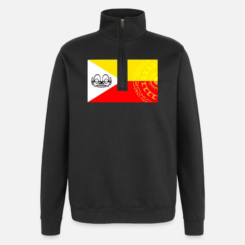 Marquesan Flag - Personalized 1 - Quarter-Zip Sweatshirt - black