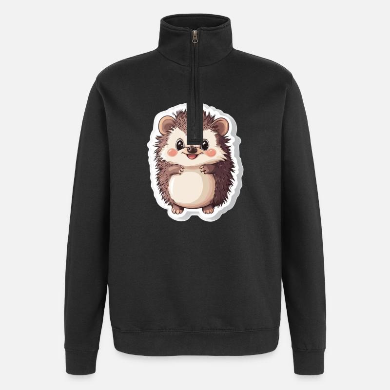 Igel - Quarter-Zip-Sweatshirt - Schwarz