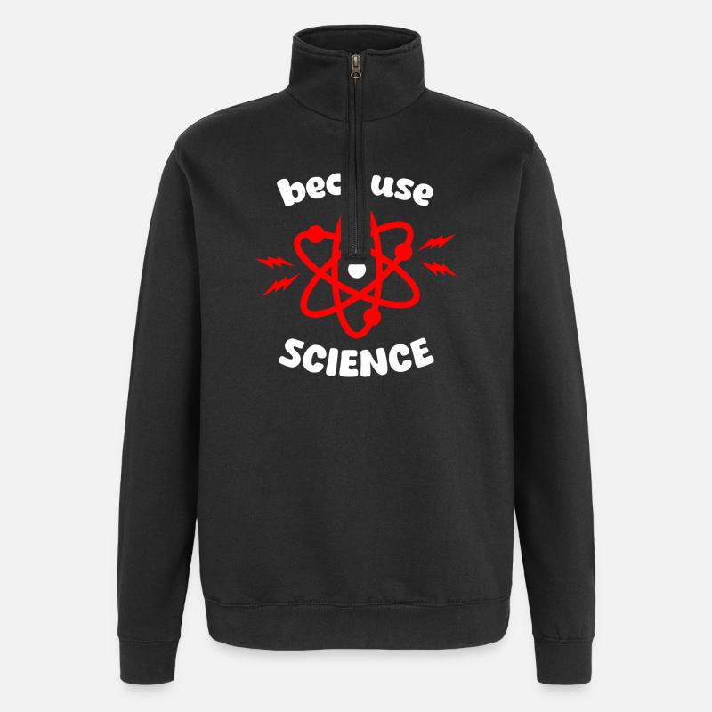 Because Science Atom Rouge - Sweat à zip 1/4 - noir