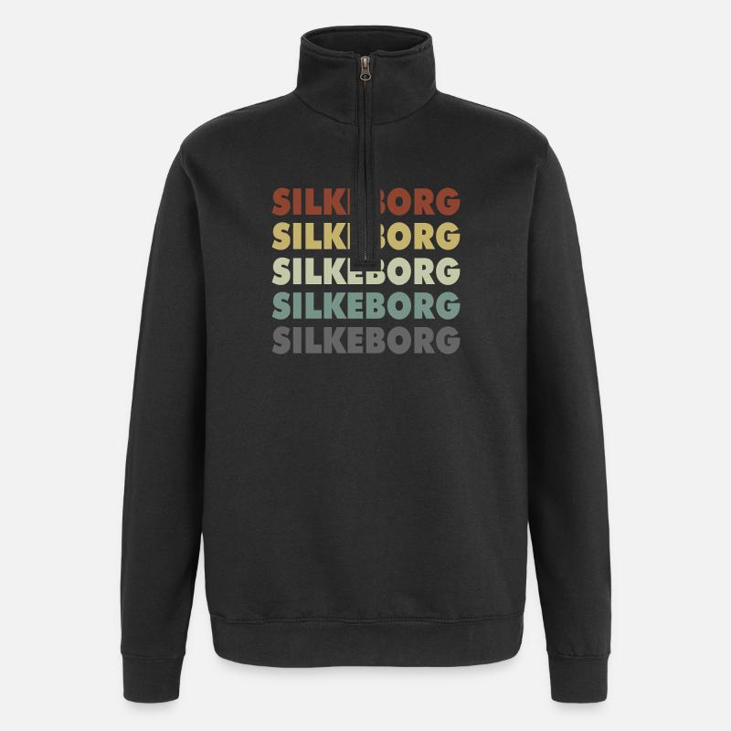 Silkeborg - Denmark - Dänemark - Skandinavien - Quarter-Zip-Sweatshirt - Schwarz