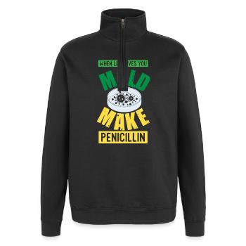 Professeur de biologie Biologiste Biologiste en microbiologie - Sweat à zip 1/4 - noir - Devant - AI Model Female 172 light (172cm) & AI Model Male 178 dark (178cm)