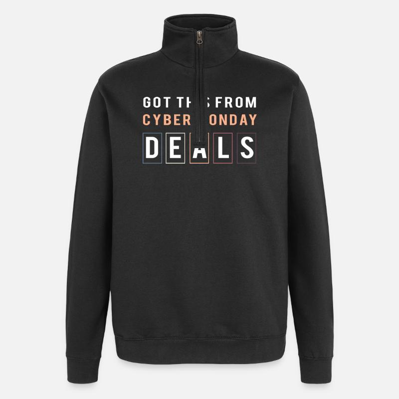 Cyber Monday Kaufrausch - Quarter-Zip-Sweatshirt - Schwarz