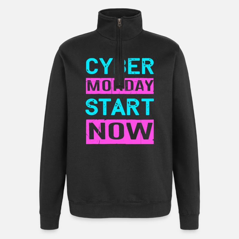 Cyber Monday Kaufrausch - Quarter-Zip-Sweatshirt - Schwarz