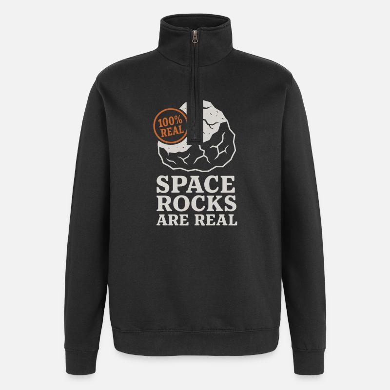 Meteoritskollektor Gefallen Stern Kosmisches - Quarter-Zip-Sweatshirt - Schwarz