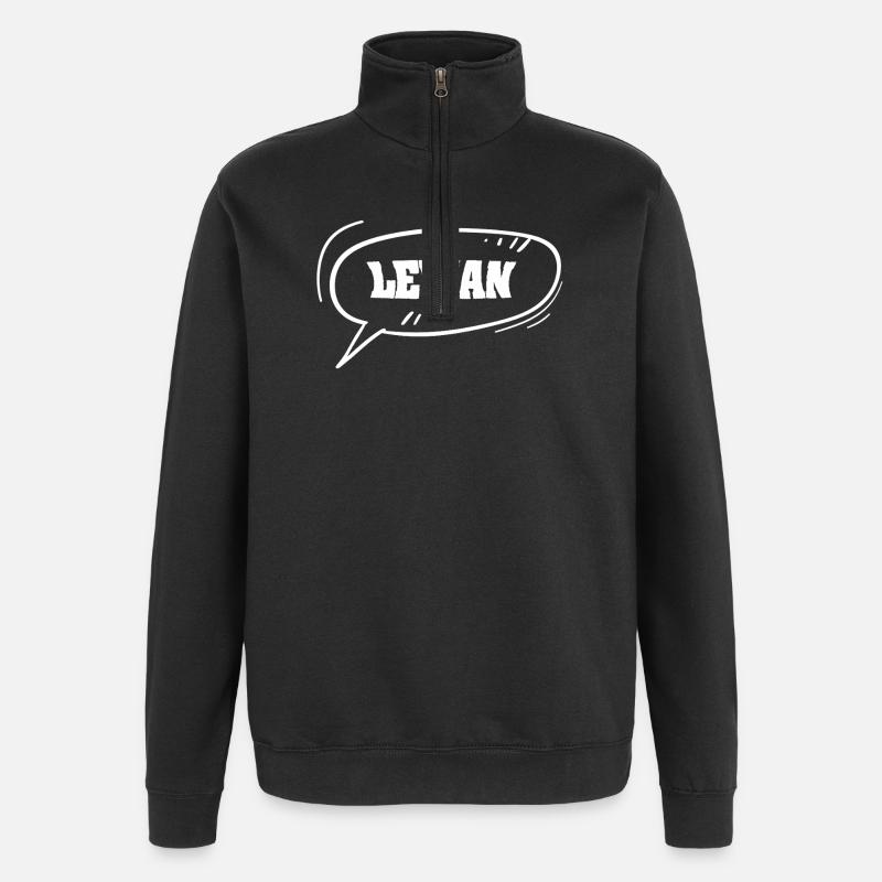 Vorname Levian - Quarter-Zip-Sweatshirt - Schwarz