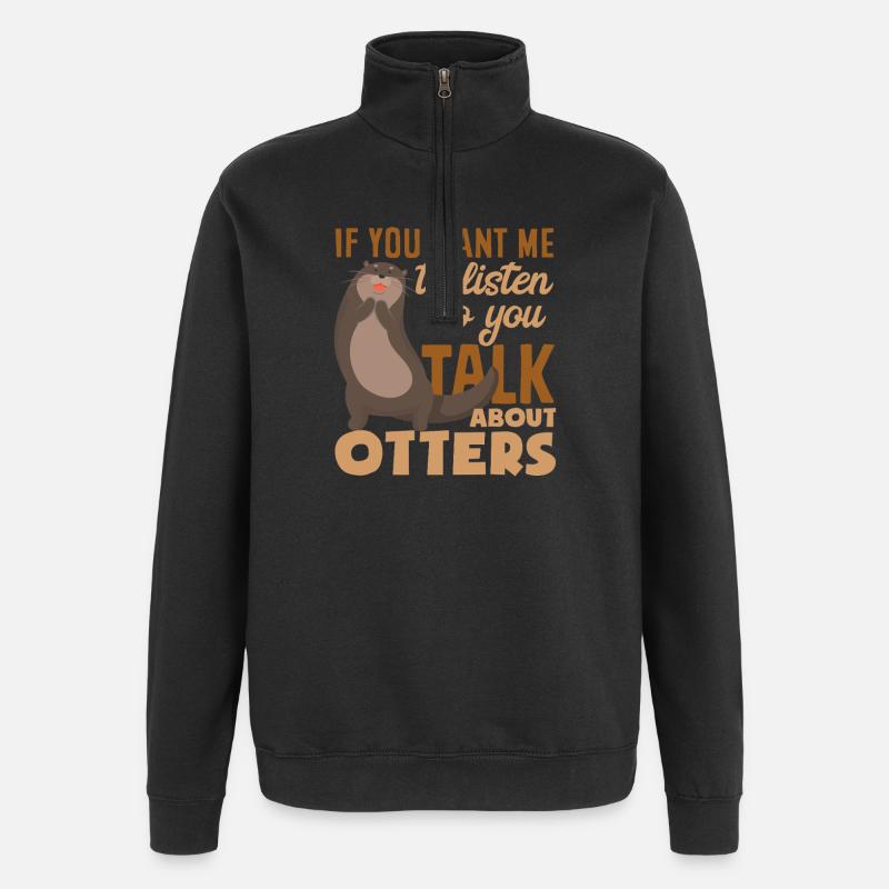 Sea Otter parle de Otter - Sweat à zip 1/4 - noir