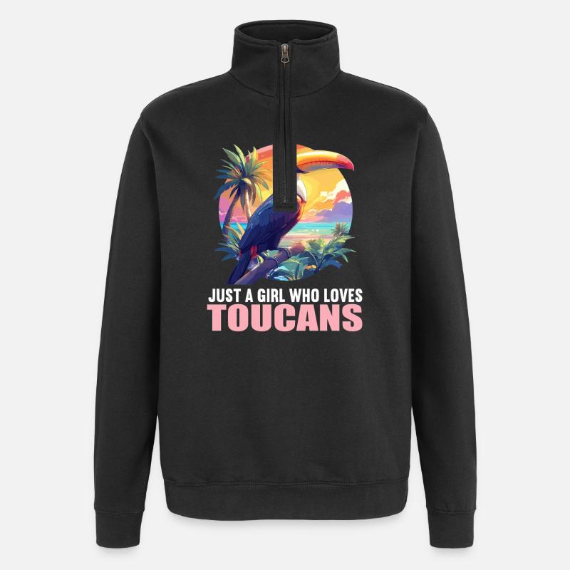 Tukane Tukan - Quarter-Zip-Sweatshirt - Schwarz