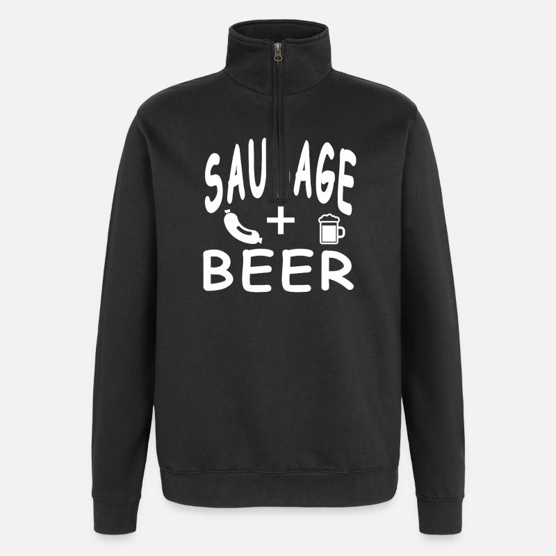 Bier - Quarter-Zip-Sweatshirt - Schwarz