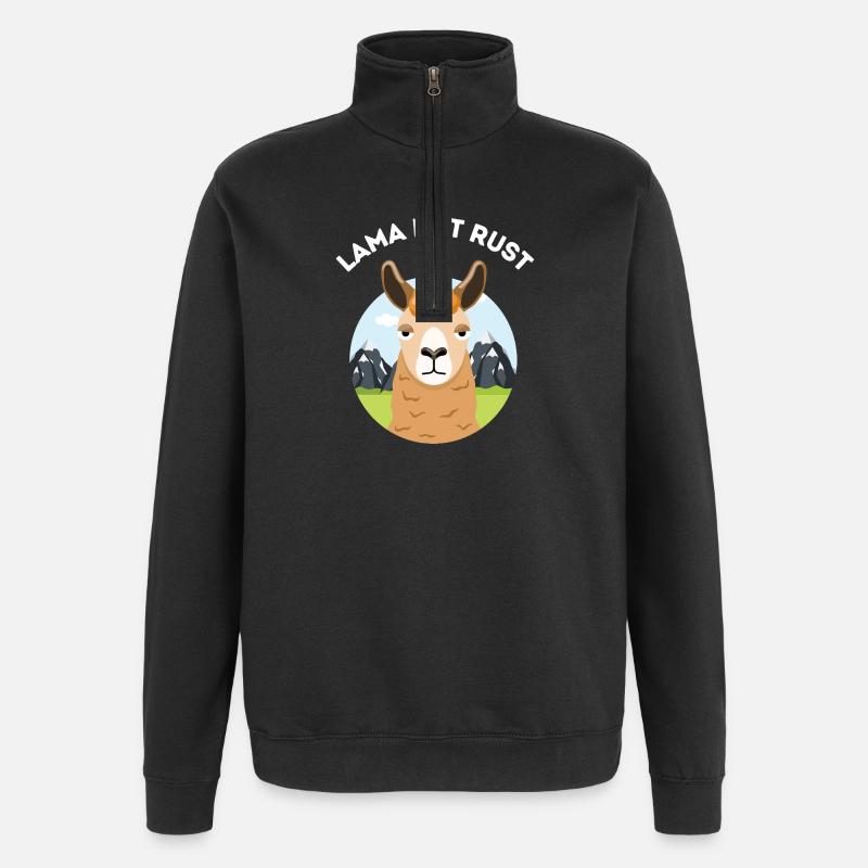 Llama at Rest – Funny pun - Quarter-Zip Sweatshirt - black