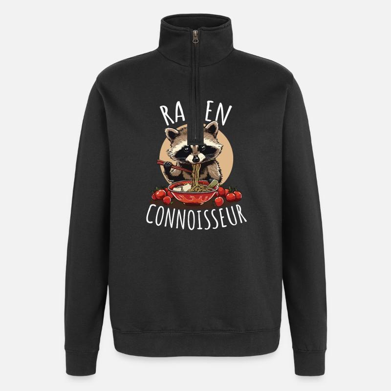 Ramen Raton laveur Connaisseur - Sweat à zip 1/4 - noir