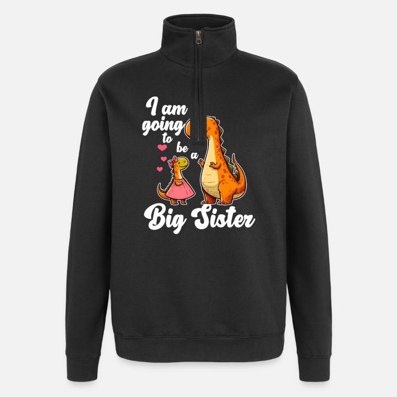 Devenir GrandeSoeur Dino - Sweat à zip 1/4 - noir