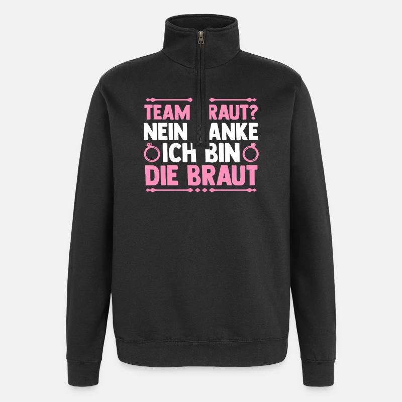 JGA Team Braut Junggesellinnenabschied - Quarter-Zip-Sweatshirt - Schwarz