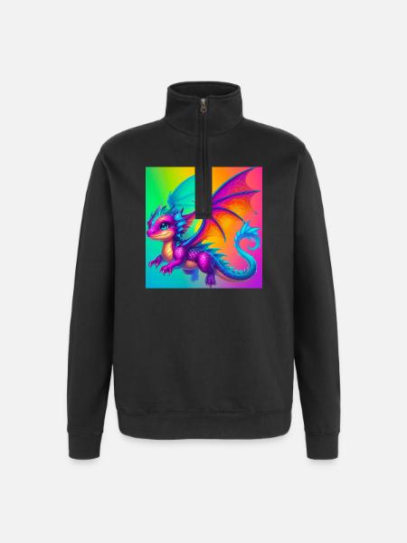 dragon - Quarter-Zip Sweatshirt - black
