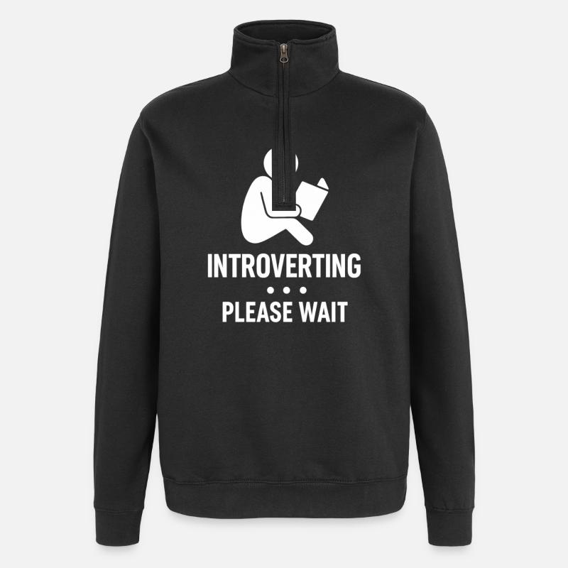 Introverti – Chemise d’attente - Sweat à zip 1/4 - noir