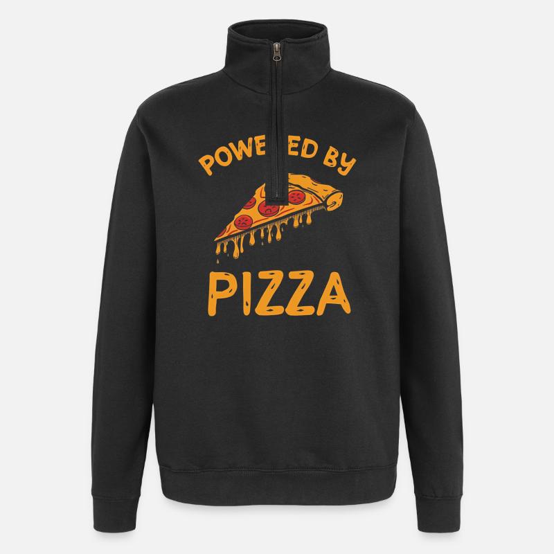 Propulsé par Pizza Funny Food T-shirt - Sweat à zip 1/4 - noir
