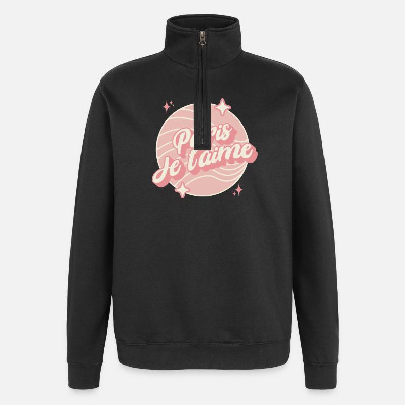Paris je t'aime - Sweat à zip 1/4 - noir