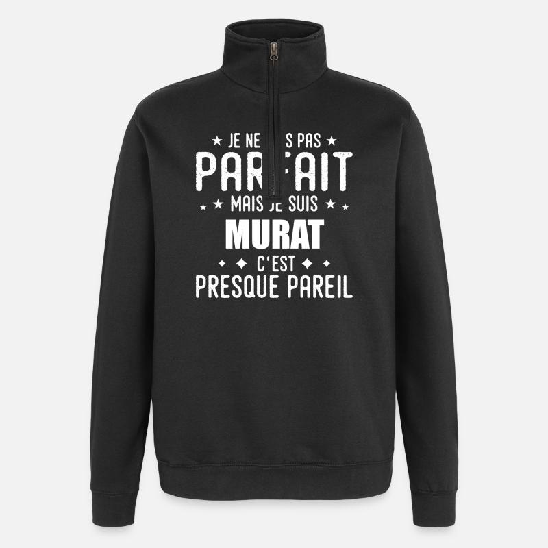Murat: authentic, imperfect, top, perfection - Quarter-Zip Sweatshirt - black