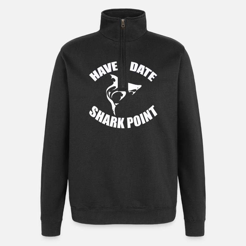 HAVE A DATE - SHARK POINT - Quarter-Zip Sweatshirt - black